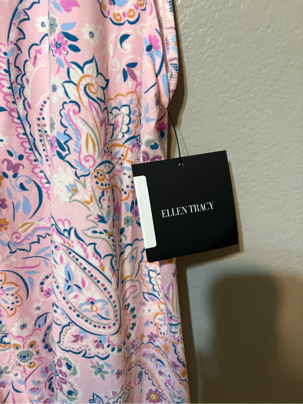NWT Ellen Tracy Pink Paisley V-Neck Short Sleeve Pajama Set Size XL - Picture 4 of 16